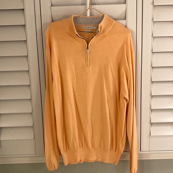 Peter Millar Orange Quarter-zip - Picture 1 of 3